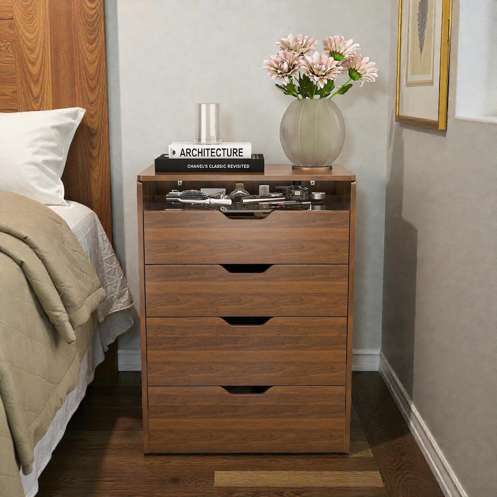 Flip Top Makeup Vanity Desk with LED Mirror and Stool, 3-in-1 Compact Storage Table for Bedroom