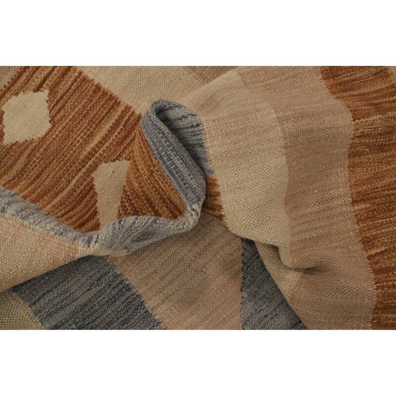Hand Woven Oriental 100% Wool Carpet Southwestern Tribal Multi-Colored Kilim Area Rug - 9' 10'' X 7' 9''