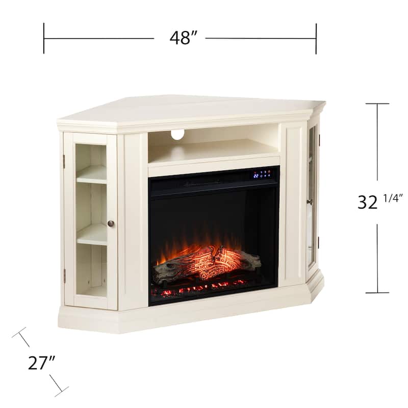 SEI Furniture Lougheed Ivory Media Console Fireplace