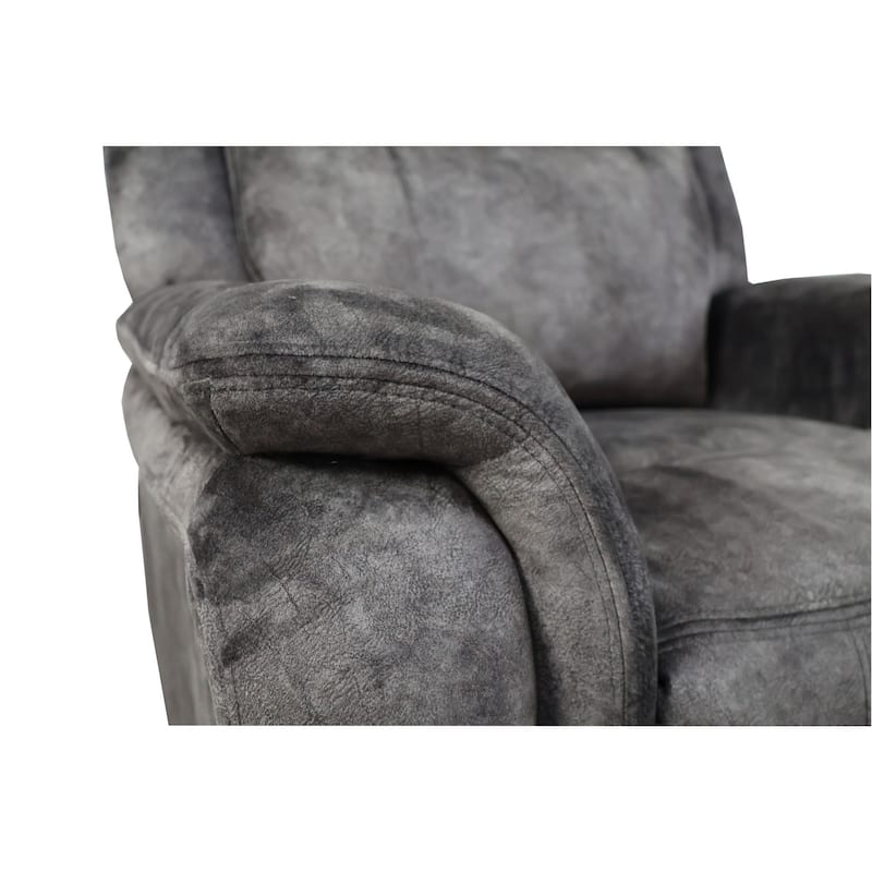 Harbor 39 Inch Manual Recliner Chair, Pocket Coils, Gray Faux Suede Velvet