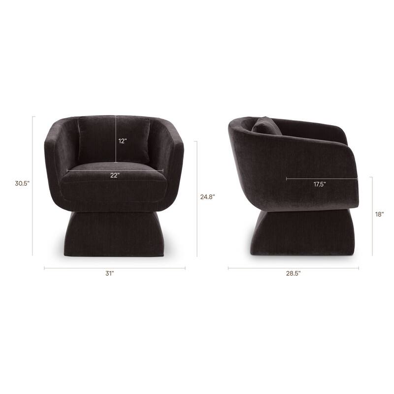 Zeno Chenille Velvet Fabric Lounge Chair