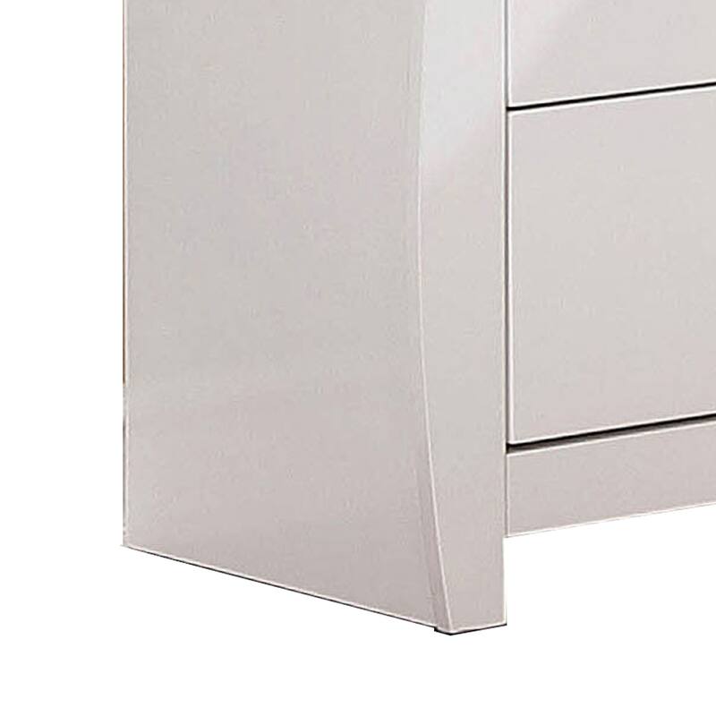 White 2 Drawer 19 in. W Nightstand with Sturdy Hardware and Ample Storage