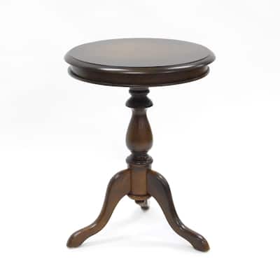 HomeRoots 25" Dark Brown Manufactured Wood Round End Table - 19.5