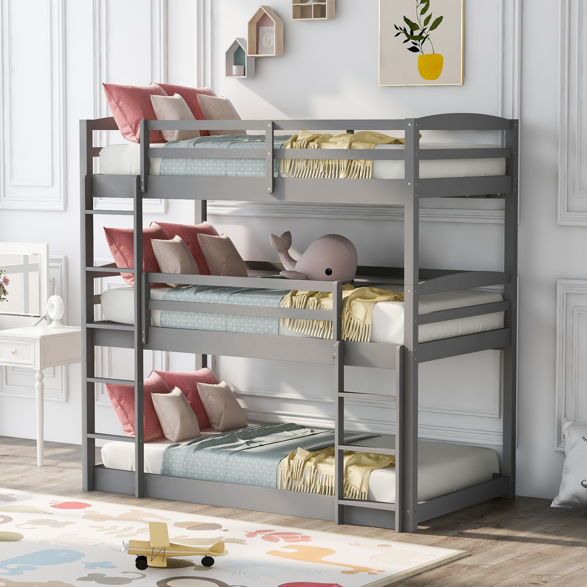 Low triple cheap bunk bed