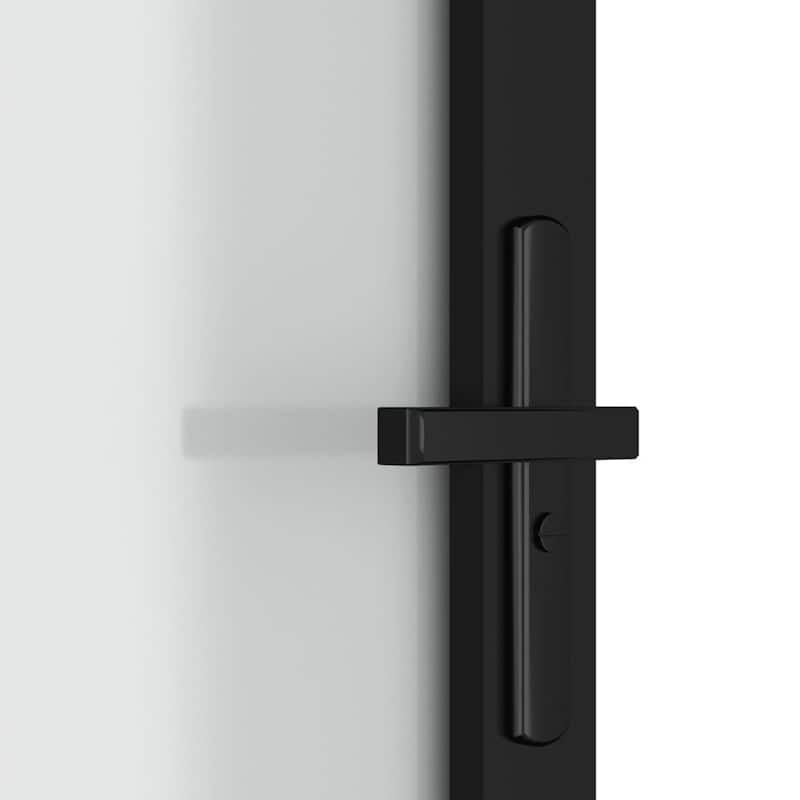 vidaXL Glass Door Interior Door with Alloy Handle ESG Glass and Aluminum Black