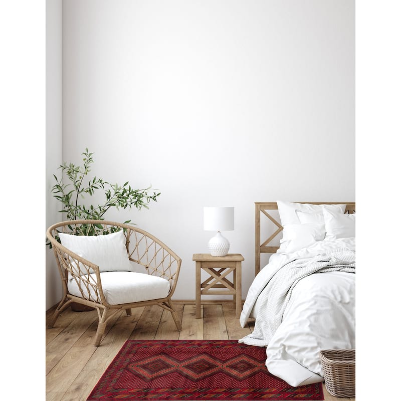 ECARPETGALLERY Hand-knotted Teimani Red Wool Rug - 3'6 x 6'3