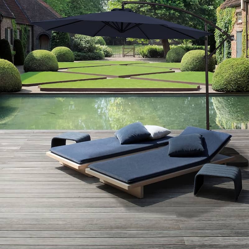 10ft Outdoor Patio Hanging Cantilever Umbrella - Tibetan Green