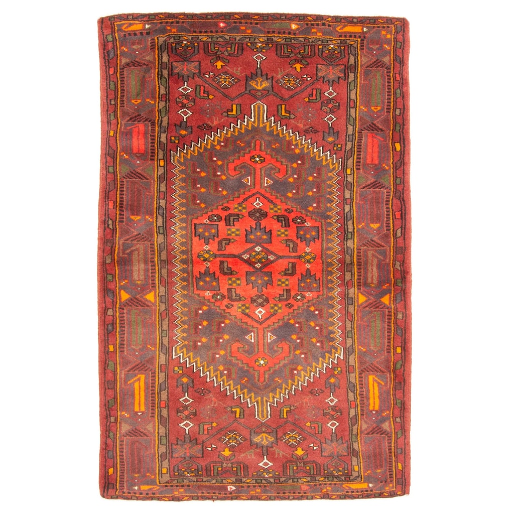 ECARPETGALLERY Hand-knotted Andelz Red Wool Rug - 4'2 x 6'6