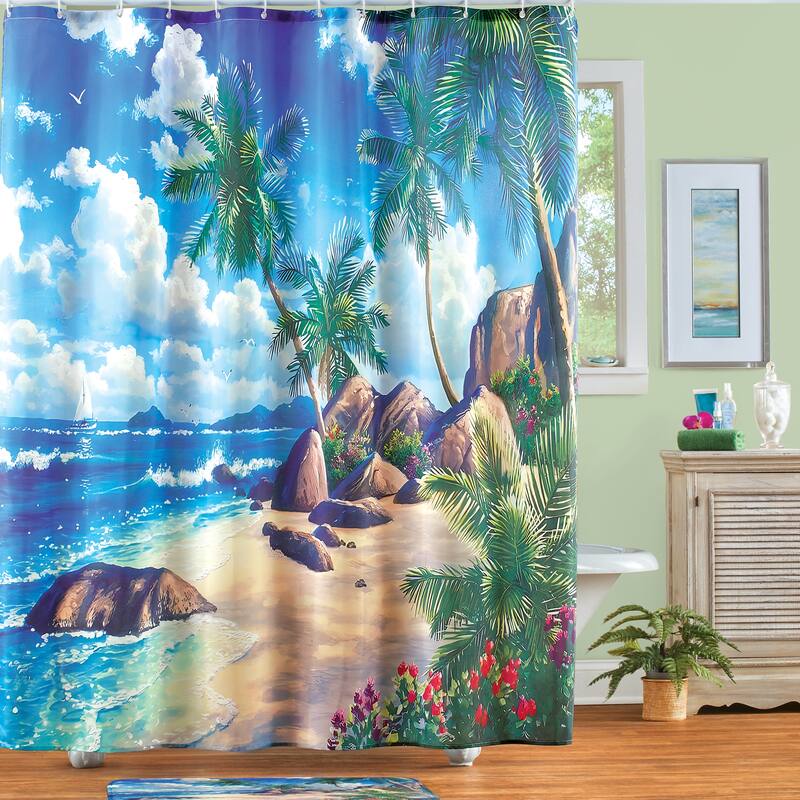 12-Piece Seaside Escape Scene Bathroom Set - 72.1 x 0.01 x 72.1