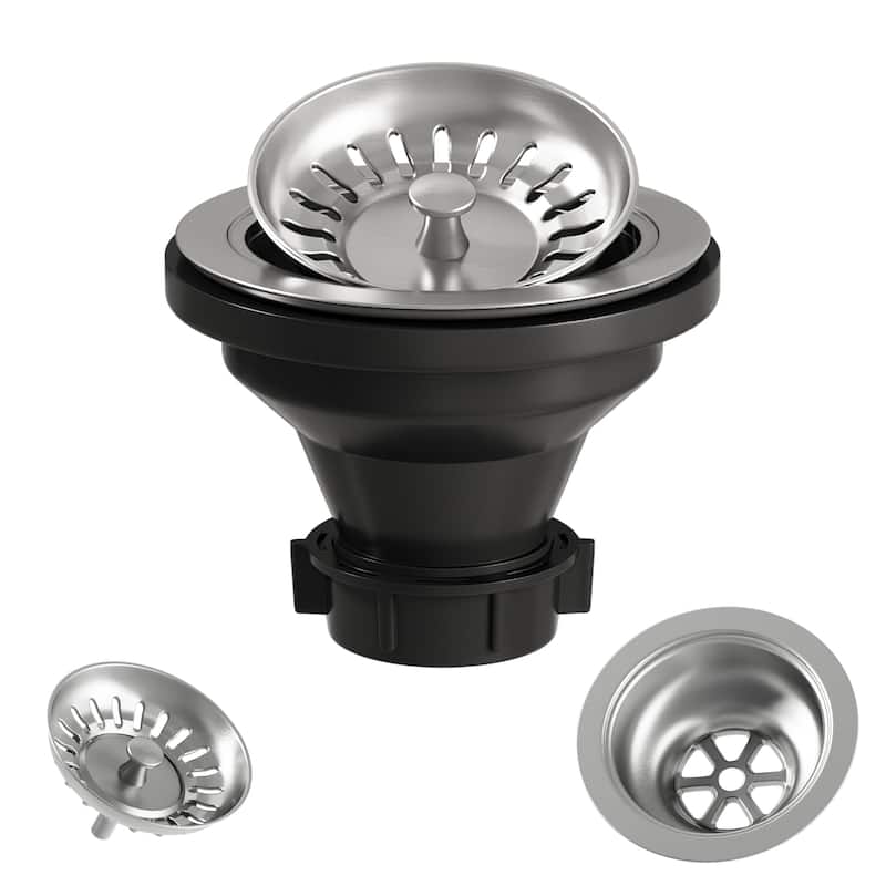 VIGO 3.5" W Kitchen Sink Drain Assembly with Strainer and Basket Stopper in Stainless Steel