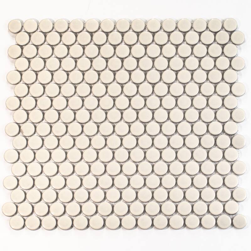 Apollo tile 12" x 12" Cirkel Glossy Ivory Beige Porcelain Tile (9.87 sq ft/case) - 10 Pack