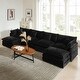 preview thumbnail 28 of 162, Cloud Chenille Upholstered Modular Sectional Sofa with DIY Combination Design Black 4-Seater Sofa+Ottomans*2