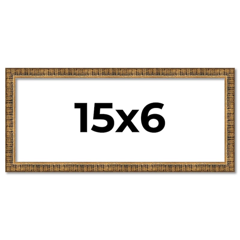 15x6 Frame Gold Kingsley Distressed Solid Wood Picture Frame Width