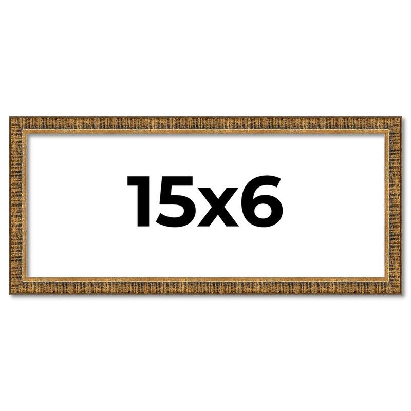 15x6 Frame Gold Solid Wood Picture Frame - Complete Modern Photo Frame
