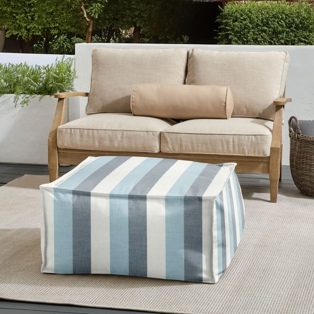 Sorra Home Sunbrella Outdoor Top Stitch Bean Pouf