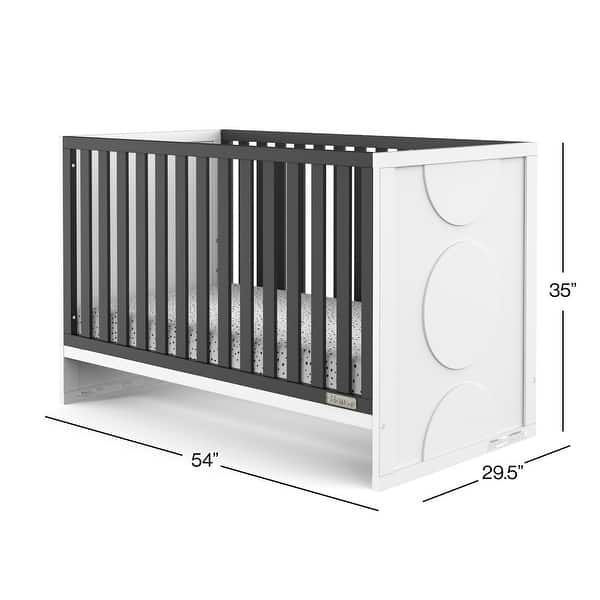 dimension image slide 2 of 4, Orbit 3-in-1 Euro Crib, Matte White