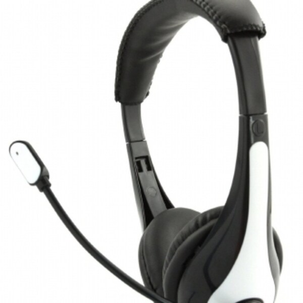 Single Plug Avid Education 1EDU-AE36WH-ITE Headphone with Boom Microphone White