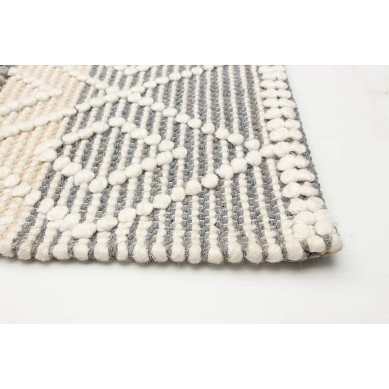 ECARPETGALLERY Braid weave Sienna Cream Wool Rug - 6'1 x 9'0
