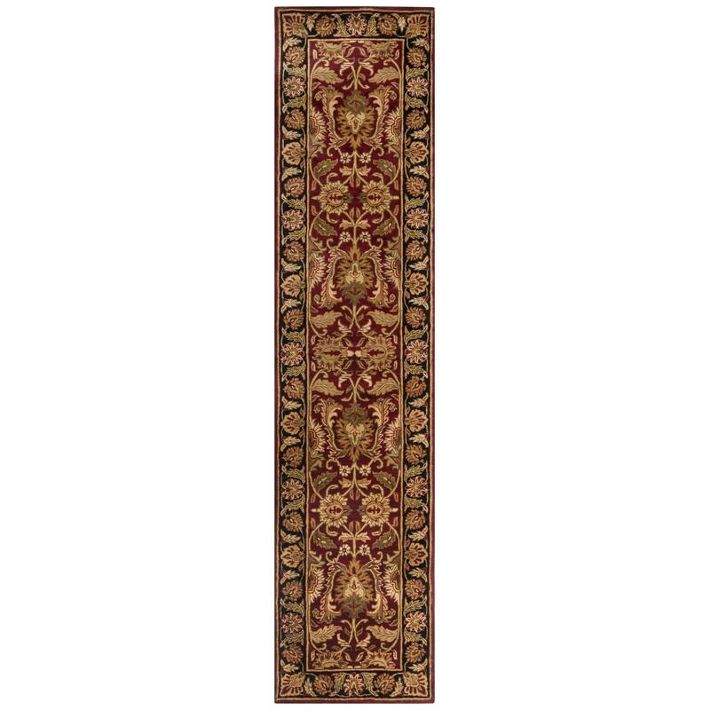 SAFAVIEH Handmade Classic Cheul Traditional Oriental Wool Rug - 2'3" x 10' Runner - Burgundy/Black