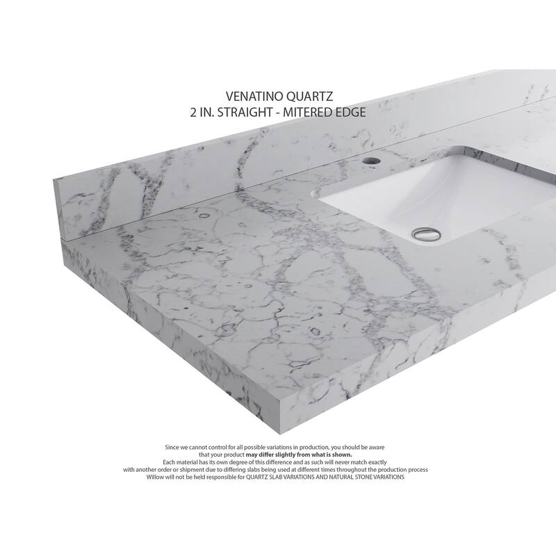 Willow Collections 36 x 22 Charlotte D Right Offset Sink Bathroom Vanity with Countertop