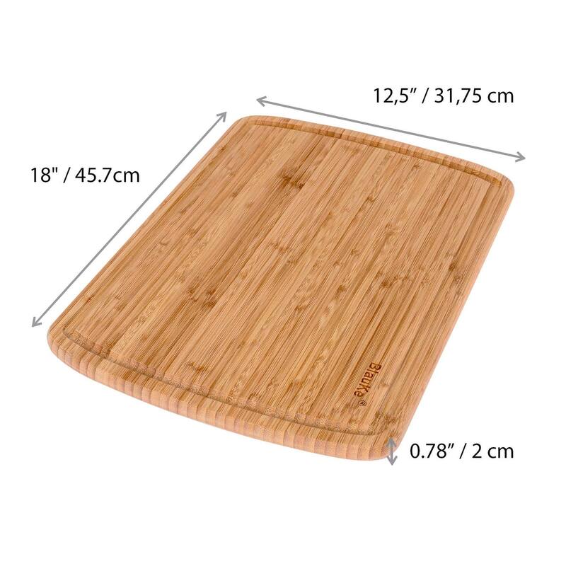 BlauKe® Extra Large Wood Cutting Board Butcher Block with Juice