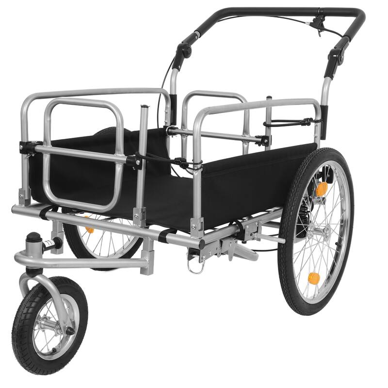 3-in-1 Bike Cargo Trailer, Converts to Stroller & Cart w/ Suspension