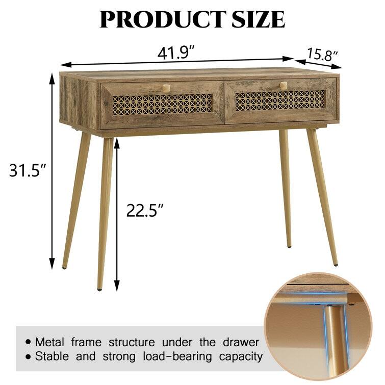41.9'' Wood 2-Drawer Entryway Console Table