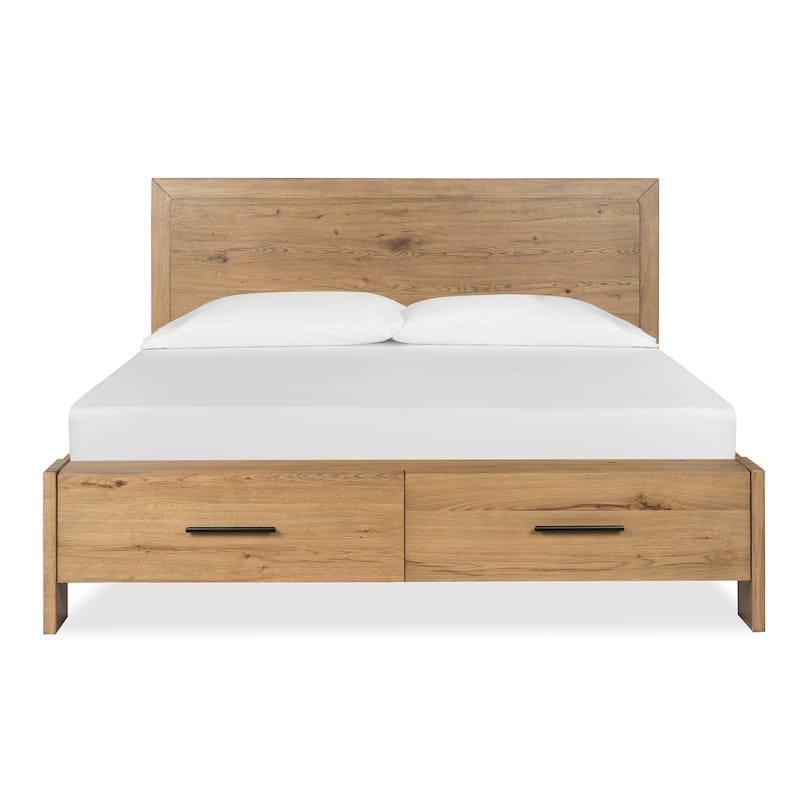 Magnussen Home Davenport Rustic Caramel Panel Storage Bed