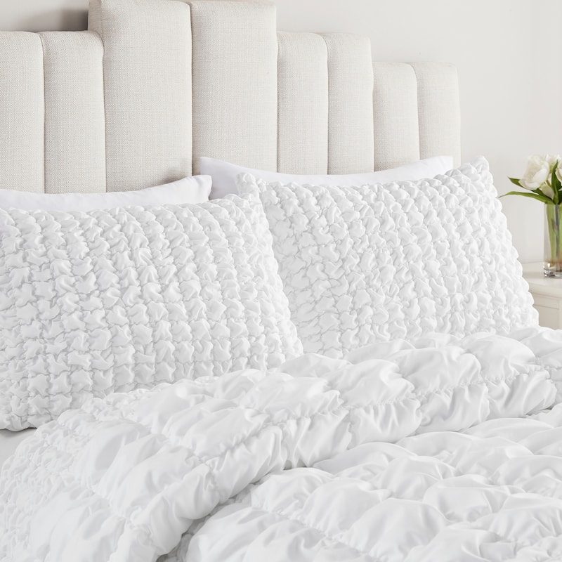 Madison Park Liliana 3 Piece Stripe Ruched Comforter Set