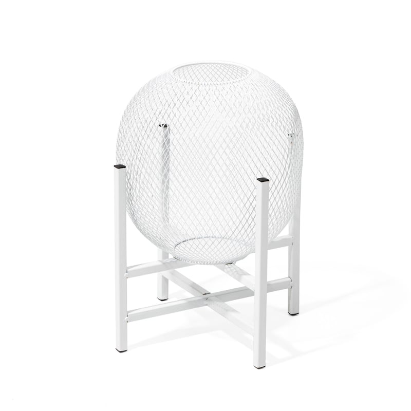 Glitzhome Metal Mesh Solar Powered Waterproof Outdoor Lanterns with Stand