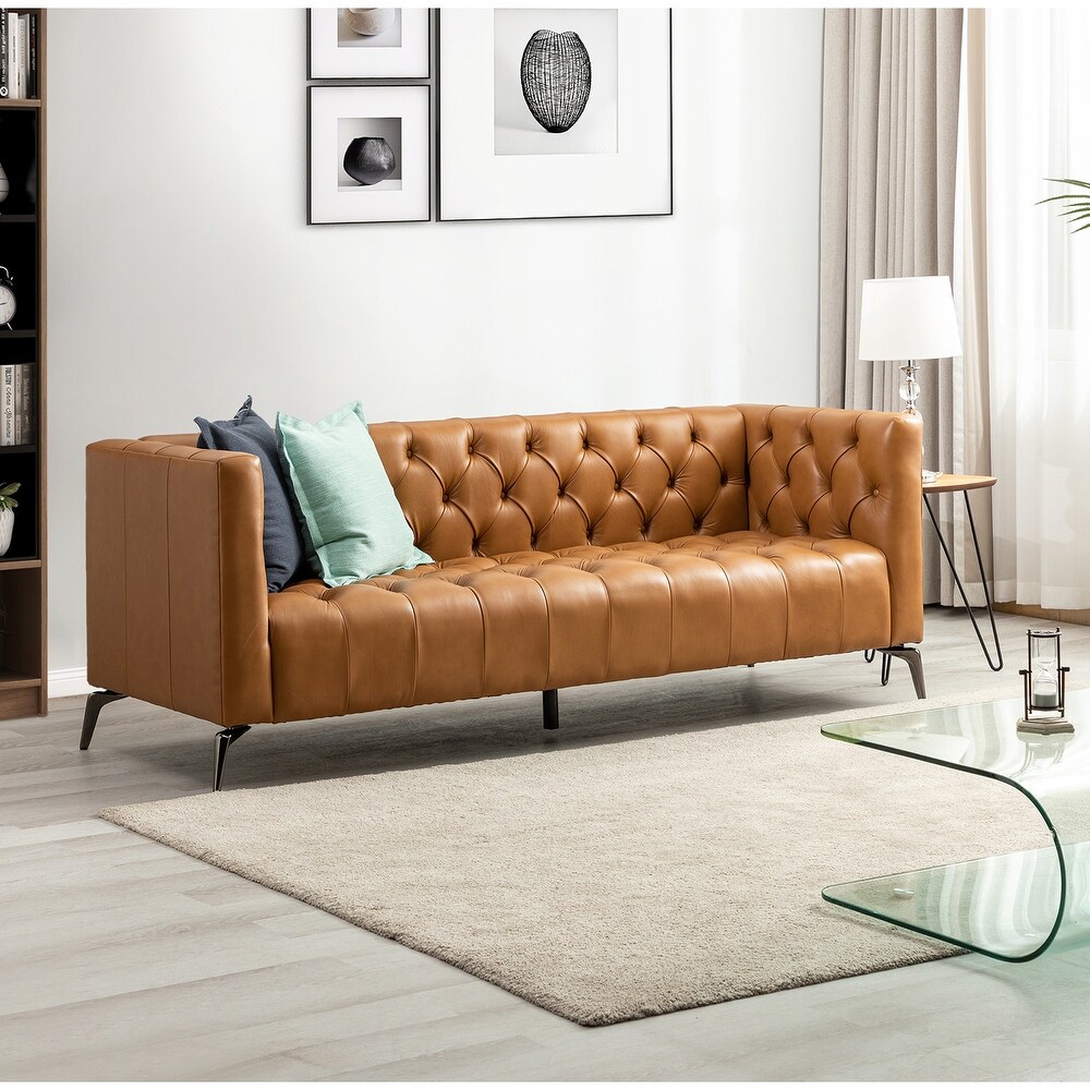Taupe outlet leather couch