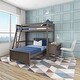 preview thumbnail 9 of 22, Max and Lily L Shaped Twin over Twin Bunk Bed with Desk Clay