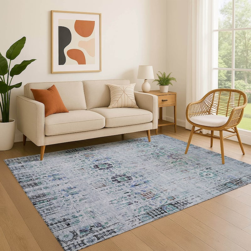 Premium Washable Super Soft Vintage Boho Mayfield Rug - Blue - 2'6" x 3'10"