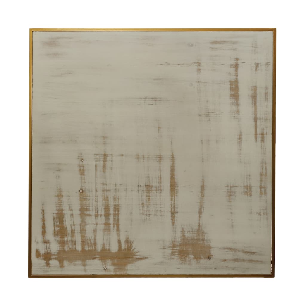 MDF Framed Hand-Painted Wall Décor with Abstract Print, Beige & Cream Color