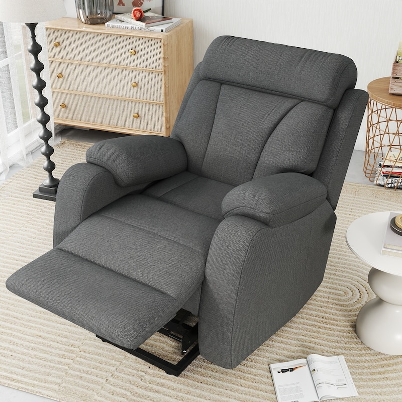 GDFStudio - Snowflake Velvet Power Lift Recliner with Remote Control