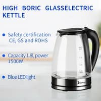 Elite Gourmet 1 Liter Electric Glass Water Kettle Black EKT1001