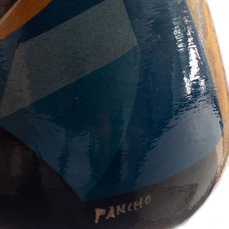 Novica Handmade Andean Braids In Brown Ceramic Decorative Vase