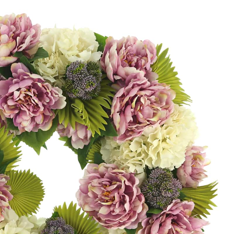 28" Peony, Hydrangea and Sedum Wreath