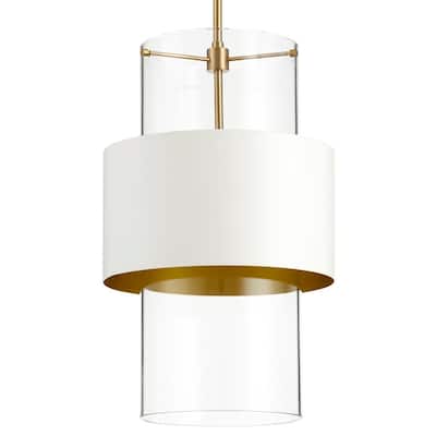 Quorum International 12" Wide Pendant with Clear Glass and Metal