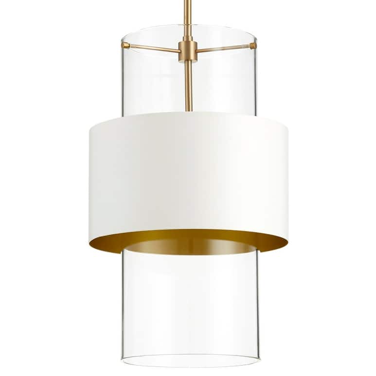Quorum International 12" Wide Pendant with Clear Glass and Metal