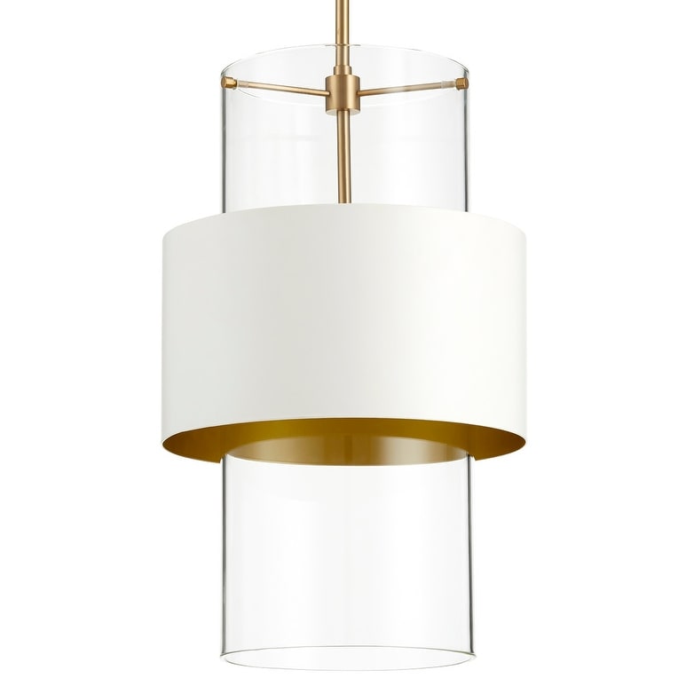 Quorum International 12" Wide Pendant with Clear Glass and Metal