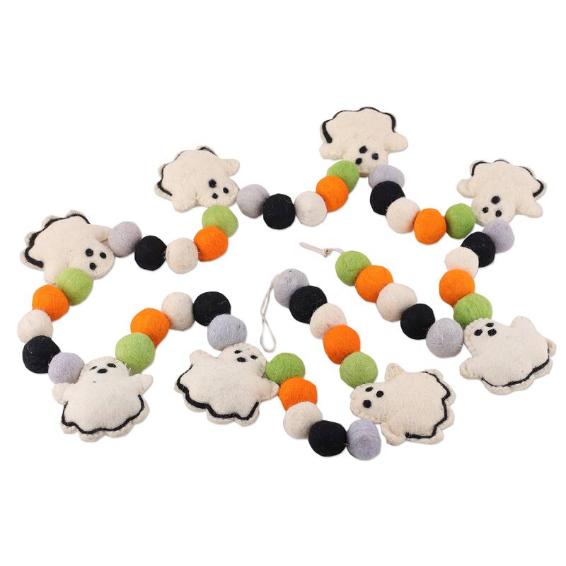 Novica Handmade Spooky Sweetness Wool Felt Garland