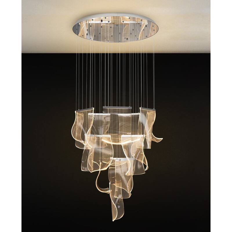 Luxury Acrylic Chandelier 31.5" Wide 16 lights LED Multi Light