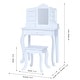 preview thumbnail 2 of 11, Fantasy Fields Little Princess Anna Kids Vanity Table & Stool, White - 24.41" L x 11.81" W x 39.37" H