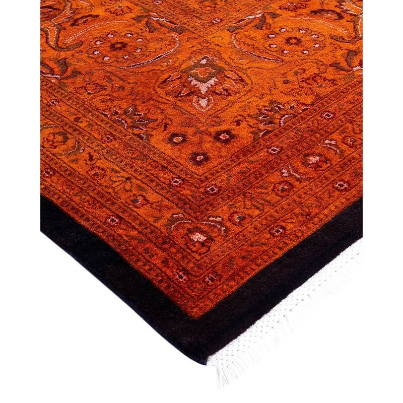 Overdyed, One-of-a-Kind Hand-Knotted Area Rug - Orange - 12' 1" x 15' 4"