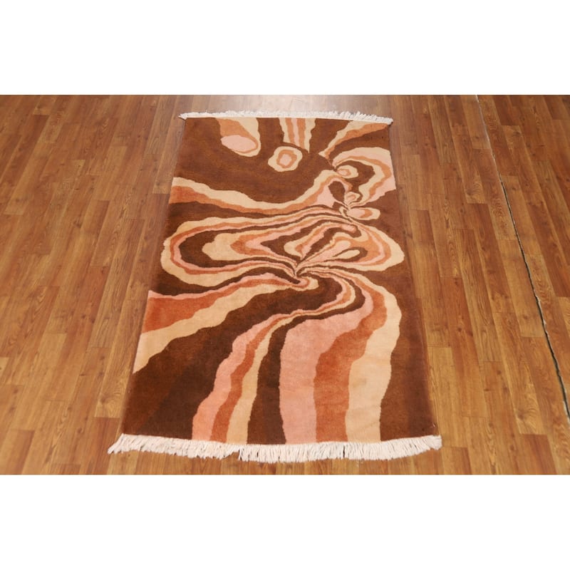 Traditional Kerman Persian Vintage Area Rug Handmade Wool Carpet - 3'2"x 5'3"