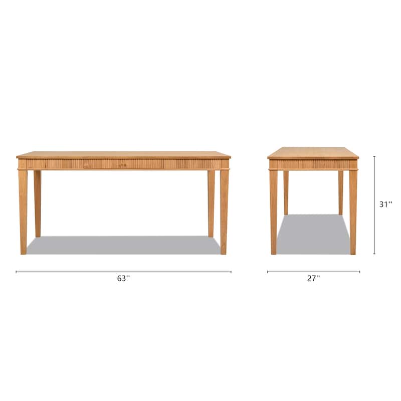 Dumont 63" Fluted Rubberwood Home Office Desk