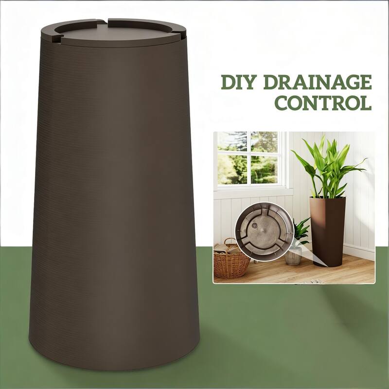 Stackable Indoor/Outdoor Tall Planter Pot for Medium Plants and Shrubs