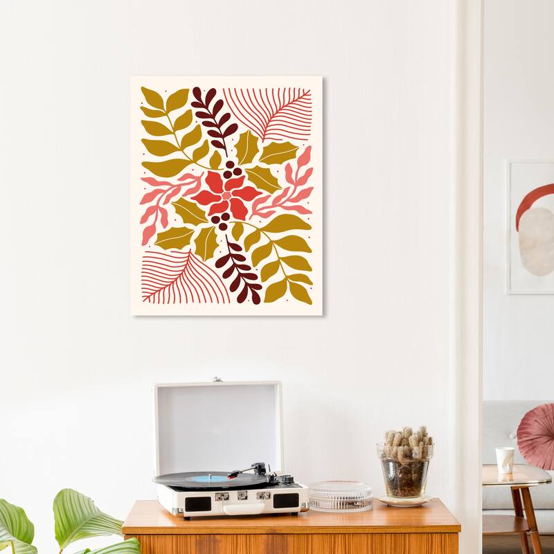 Wynwood Studio Canvas Floral and Botanical Plain Vine II Gold Modern & Contemporary Wall Art Canvas Print - 20 x 24