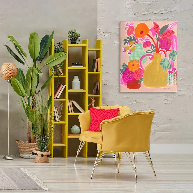 Stupell Bright Pink & Yellow Bouquet Canvas Wall Art Design By Suzanne Allard